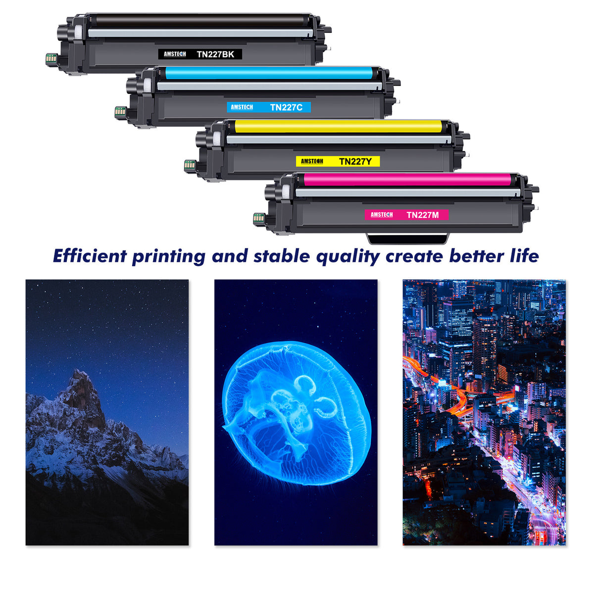 With Chip Tn-227bk Tn-227c Tn-227y Tn-227m Tn-227 Tn227 Toner