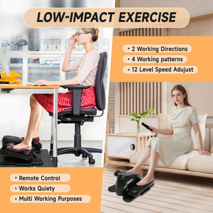 Amstech Under Desk Elliptical Machine, 12 Adjustable Speeds Mini ellipse Leg Exerciser with Remote Control, Forward & Backward Motion, Manual & Electric Dual Modes for Home Office