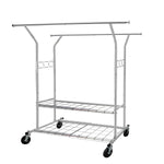 Load image into Gallery viewer, Clothes Rack Heavy Duty 620LBS Weight Capacity, Rolling Clothing Rack with Shelves, Double Rod Hanging Rack, Portable &amp; Adjustable Garment Rack with Wheels
