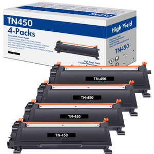TN450 Toner Cartridge Black Compatible for Brother TN450 TN-450 TN420 TN-420 HL-2270DW HL-2280DW HL-2240 MF7860DW MFC-7360N DCP-7065DN MFC7860DW Intellifax 2840 2940 Printer Ink (4-Pack)