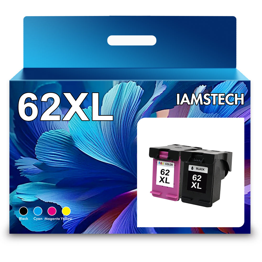 IAMSTECH 62XL Ink Cartridges for HP 62 Ink works with HP Envy 5660 5540 5640 OfficeJet 200 250 5740 5745 Printer (Black, Tri-Color, 2-Pack)